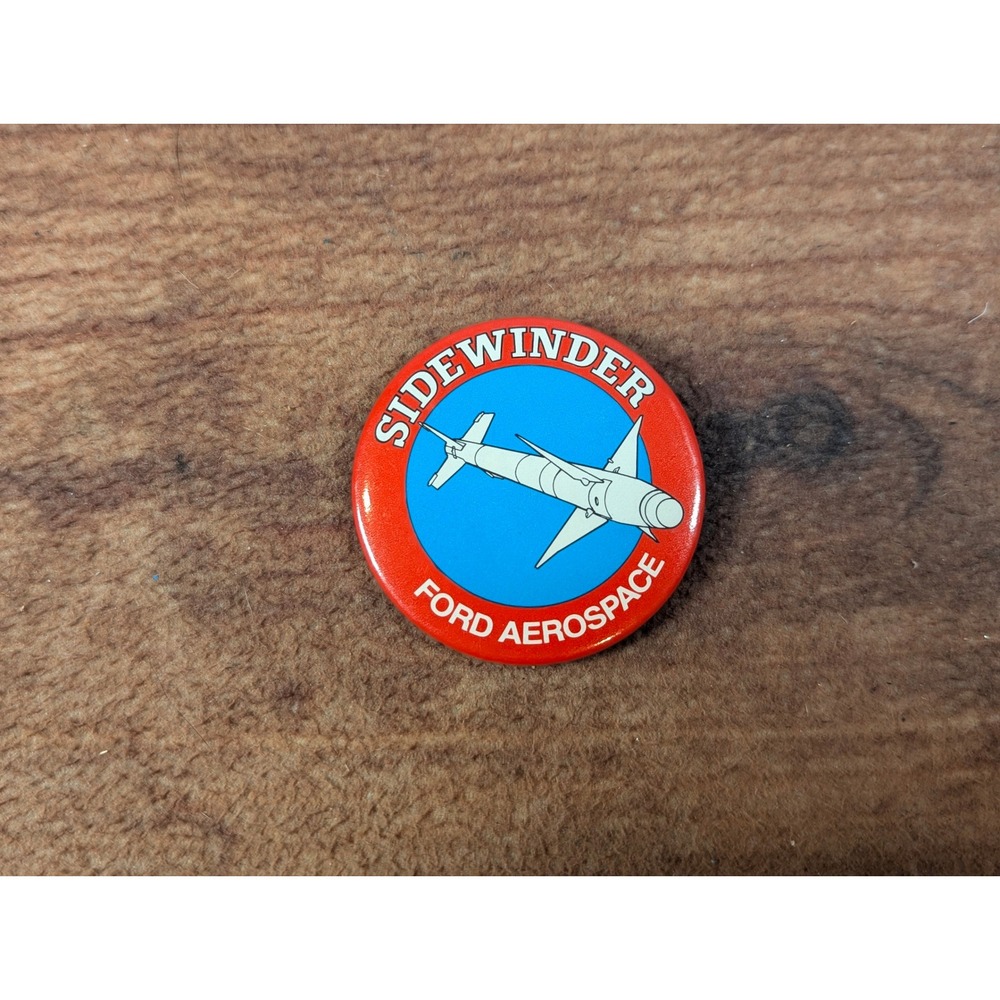 Ford Aerospace SideWinder Pinback Button Vintage‎ Aviation Memorabilia